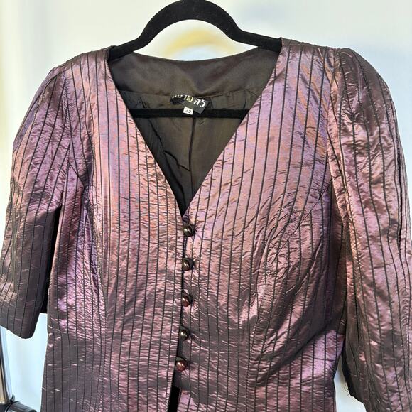 Vintage Iridescent Gothic Jacket Renaissance Cosplay Steampunk Formal Wizard - Picture 2 of 10